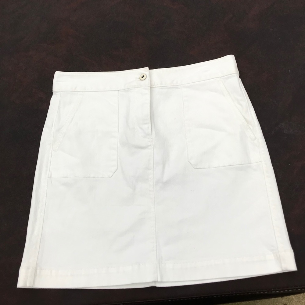 LOFT White Jean Skirt
